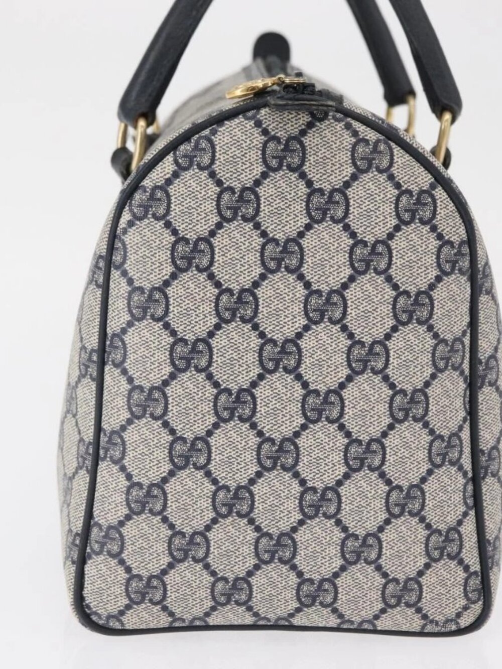 GUCCI GG Supreme Boston Bag PVC Navy Gold 002 39 6842 Auth 163068 - Picture 6 of 16